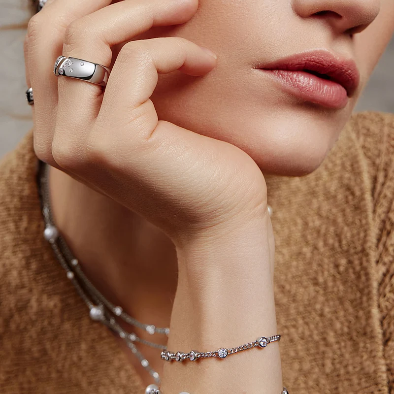 Ania Haie Melodic Poet Silver Multi Station Chain Bracelet S AH-B066-05H