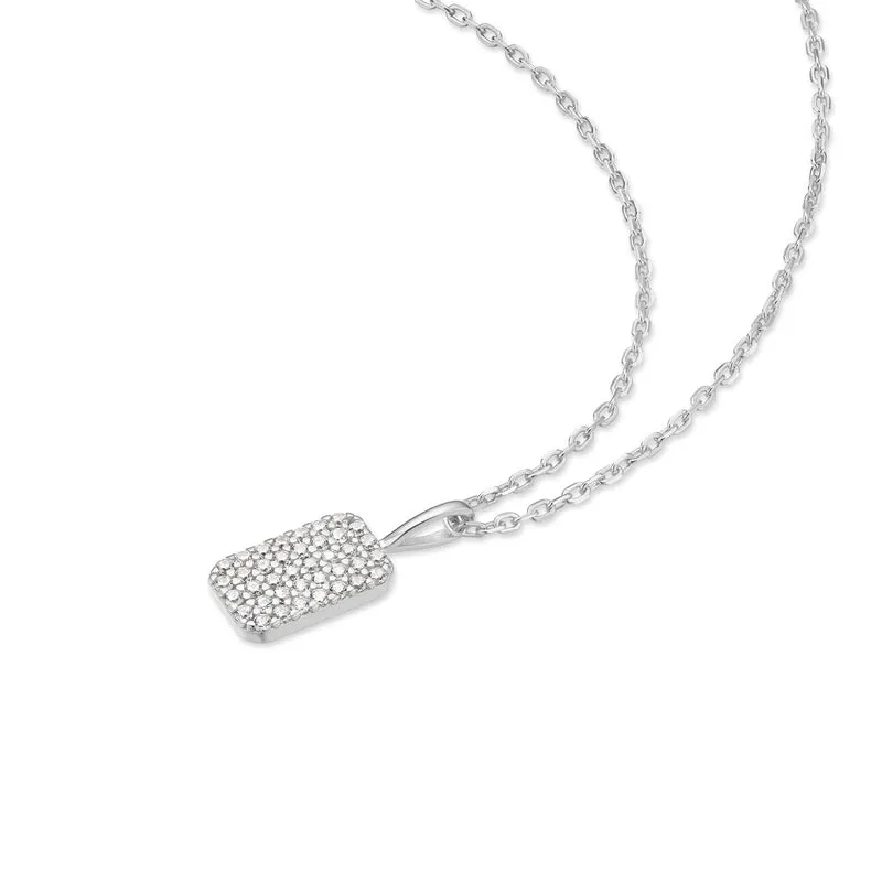 Ania Haie Sunny Sparkler Silberne Pave Anhänger Halskette AH-N064-01H