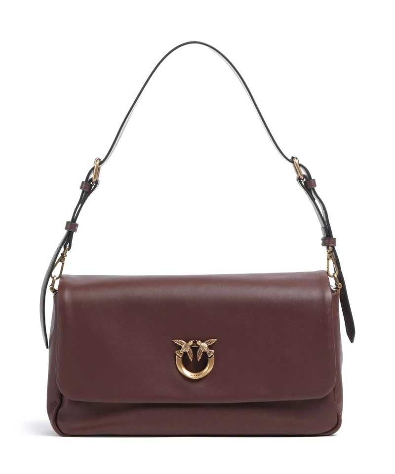 Pinko Click Soft Horizontal Schultertasche castano intenso/antique gold