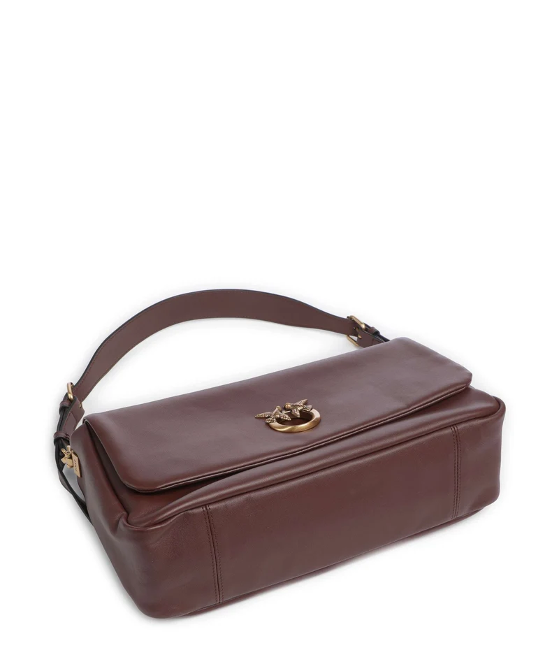 Pinko Click Soft Horizontal Schultertasche castano intenso/antique gold