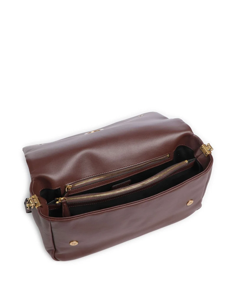 Pinko Click Soft Horizontal Schultertasche castano intenso/antique gold