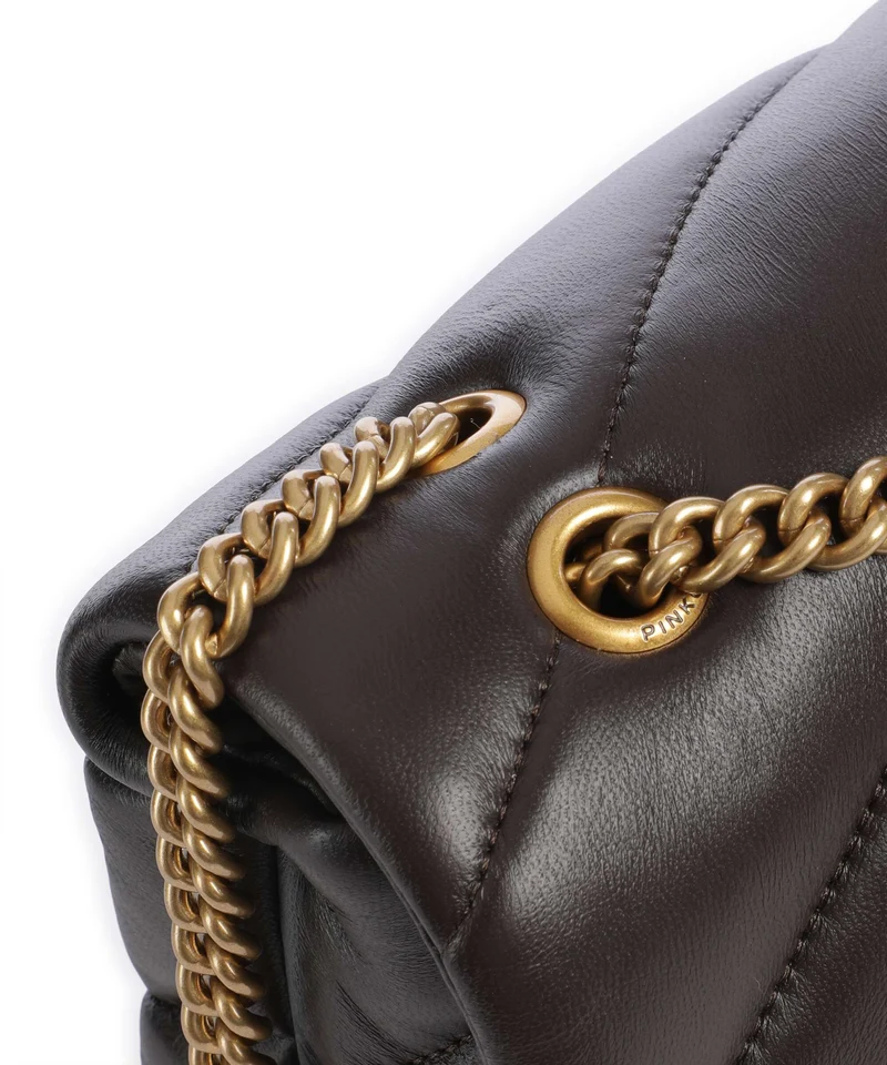 Pinko Love Puff Mini Schultertasche marrone marasca/antique gold