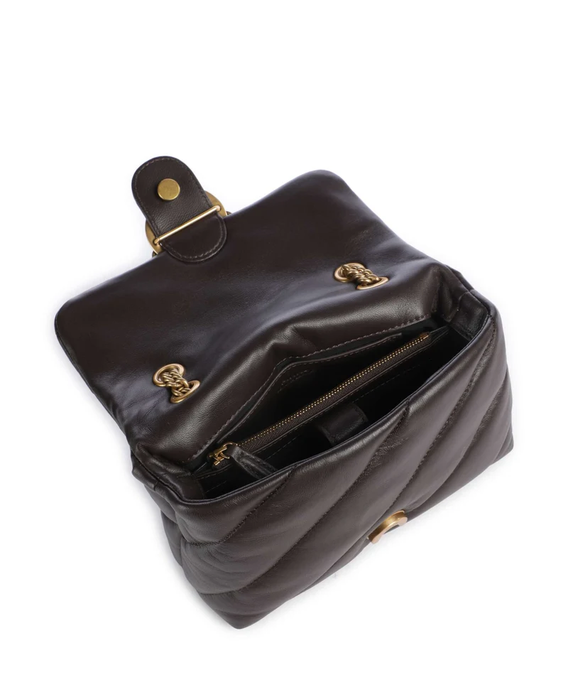 Pinko Love Puff Mini Schultertasche marrone marasca/antique gold