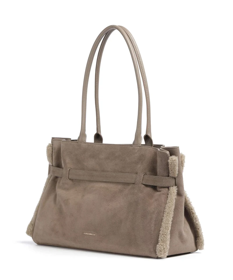 Coccinelle Sabine Soft Suede Shopper warm taupe