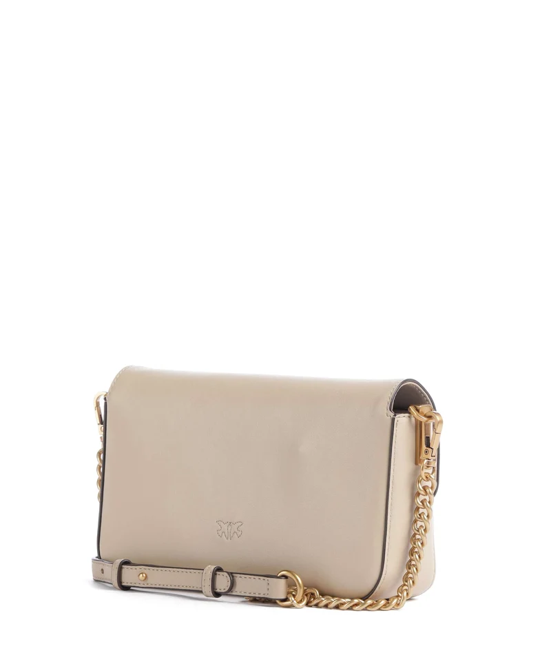 Pinko Love One Mini Slouchy Umhängetasche beige/grigio fumo/antique gold