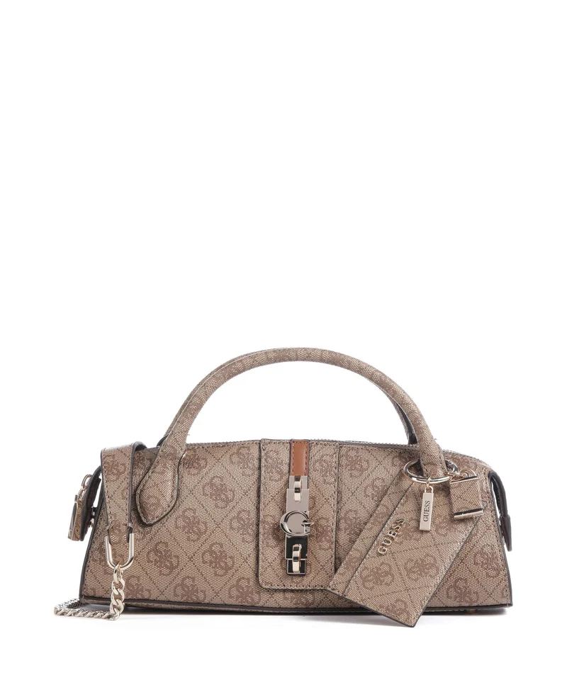 Guess Yvonne Logo Mini Handtasche latte logo