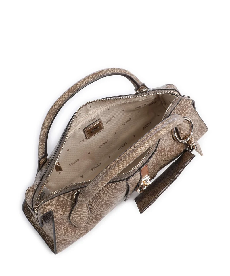 Guess Yvonne Logo Mini Handtasche latte logo