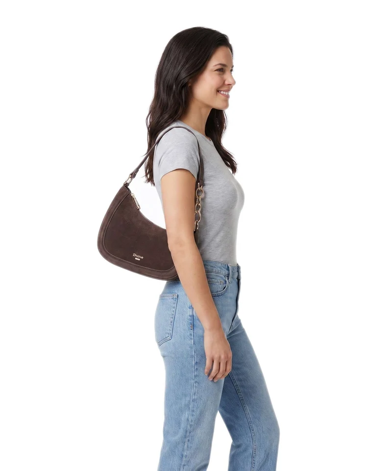 Dune London Direction Schultertasche dark brown