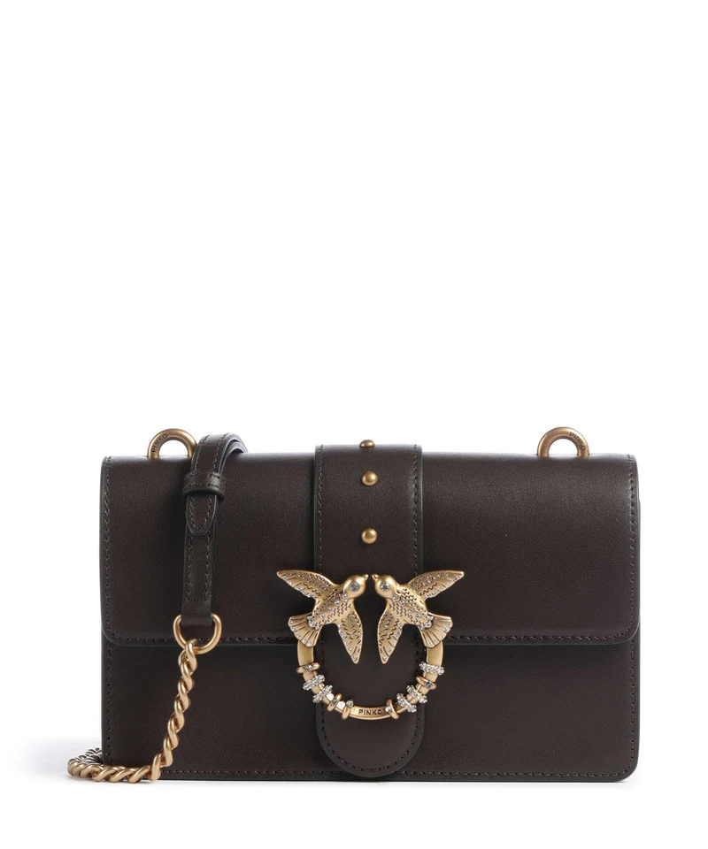Pinko Love One Mini New Buckle Umhängetasche marrone marasca/antique gold