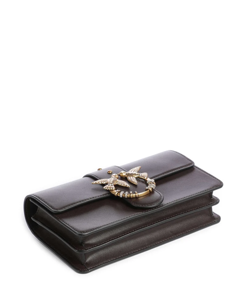 Pinko Love One Mini New Buckle Umhängetasche marrone marasca/antique gold