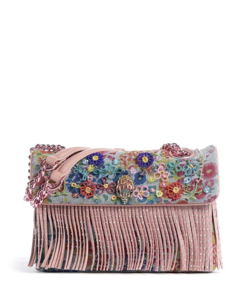 Kurt Geiger Kensington Fringe Schultertasche blue