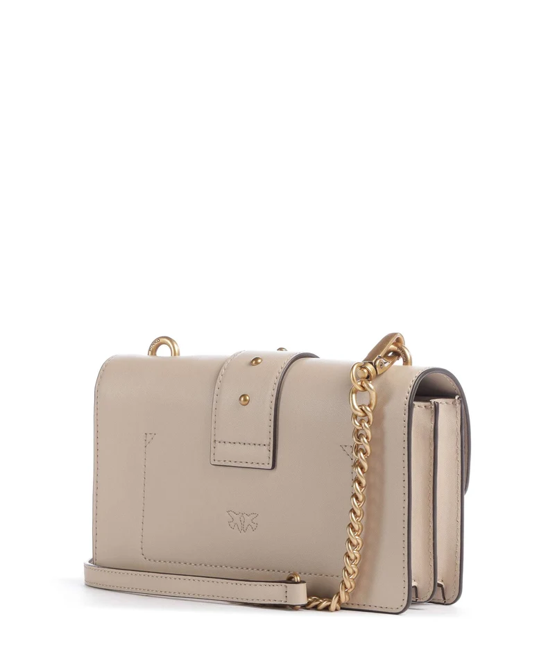Pinko Love One Mini New Buckle Umhängetasche beige/grigio fumo/antique gold