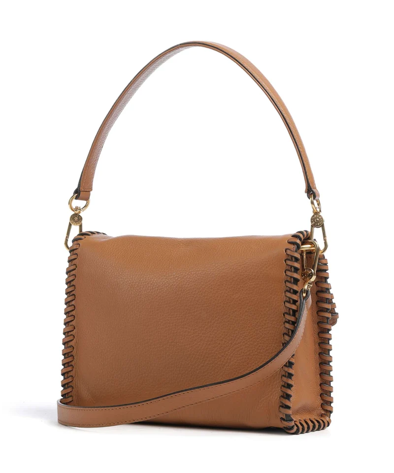 Abro Dalia Temi Stitch Schultertasche cuoio