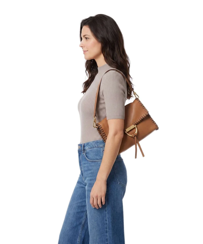 Abro Dalia Temi Stitch Schultertasche cuoio