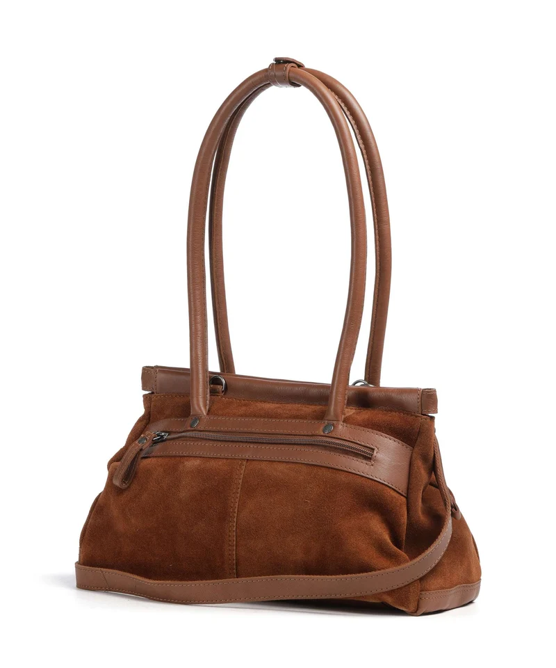 Spikes & Sparrow Suede Mix Milania Schultertasche mocca