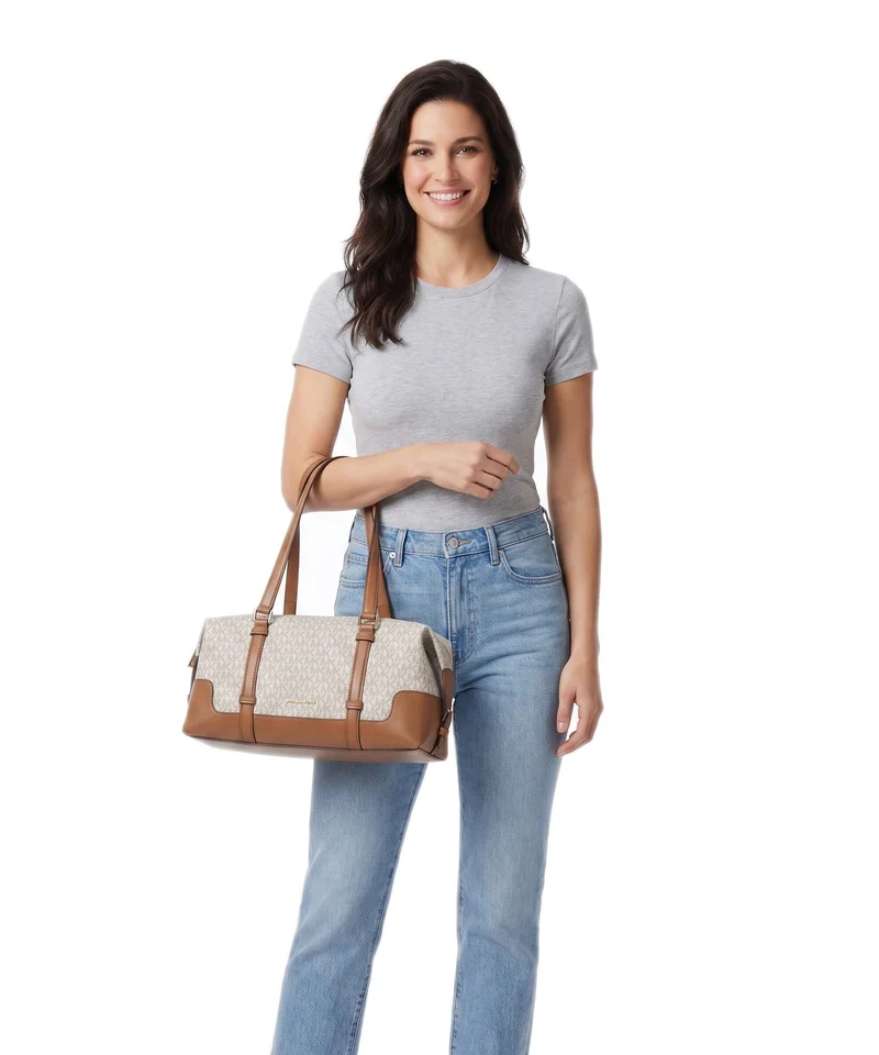 Michael Kors Teddi Large Schultertasche vanilla/acorn