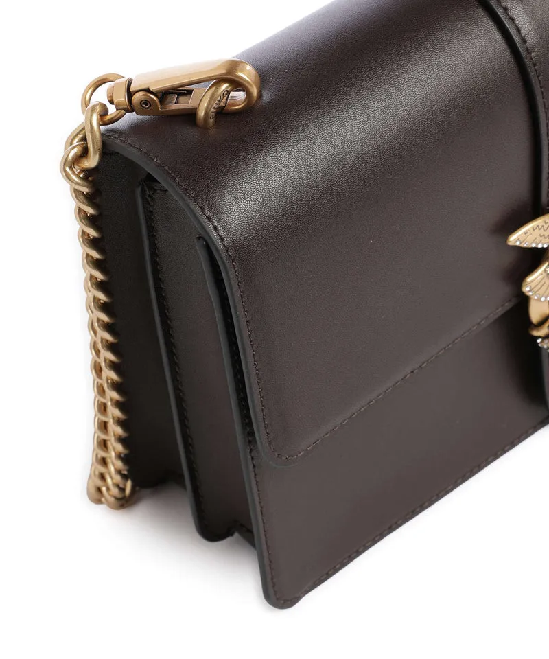 Pinko Love One Classic New Buckle Umhängetasche marrone marasca/antique gold
