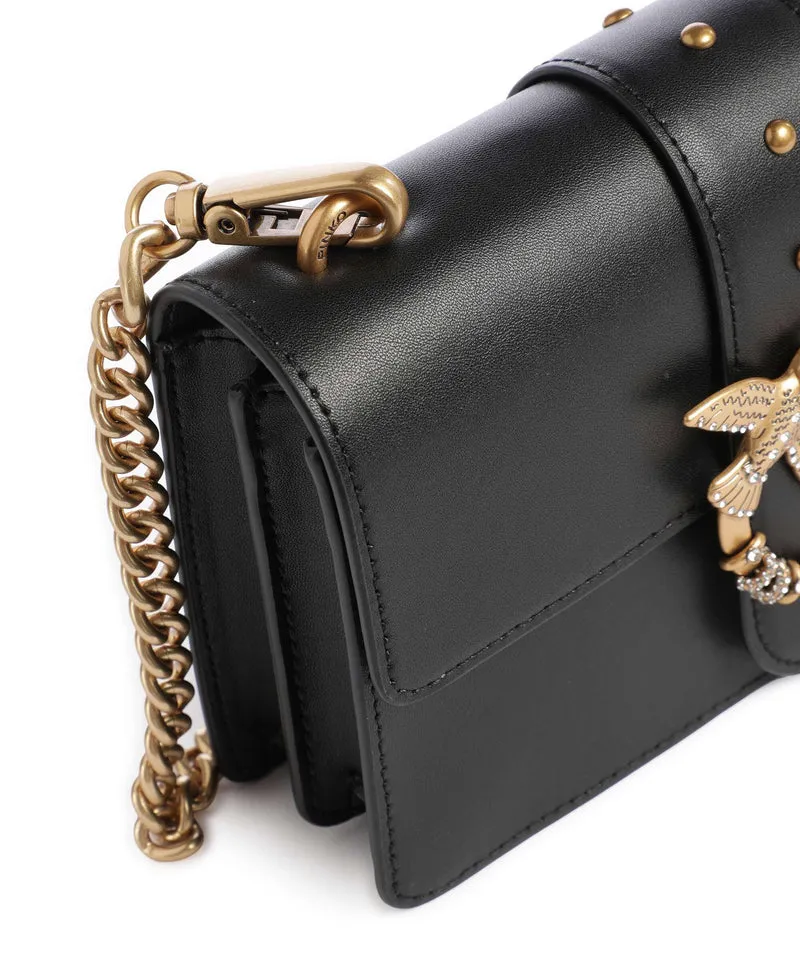 Pinko Love One Mini New Buckle Umhängetasche nero/antique gold