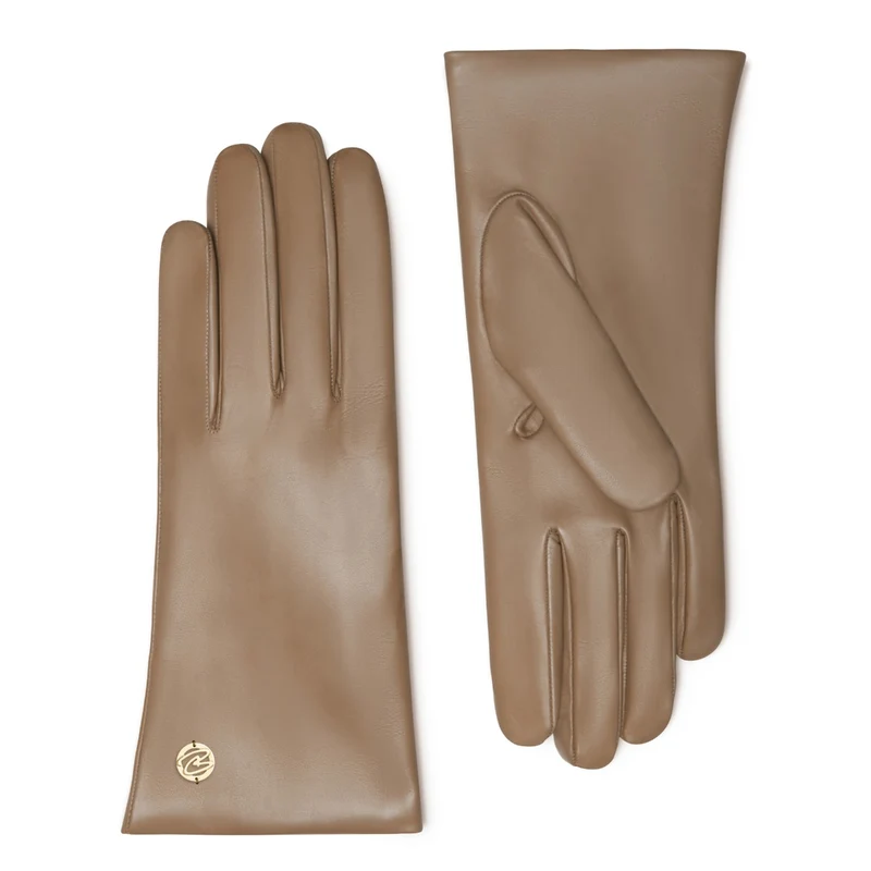 Isabel Bernard Honoré Eleanor Taupe Ziegenfell Leder Handschuhe IB67000-378-6.5