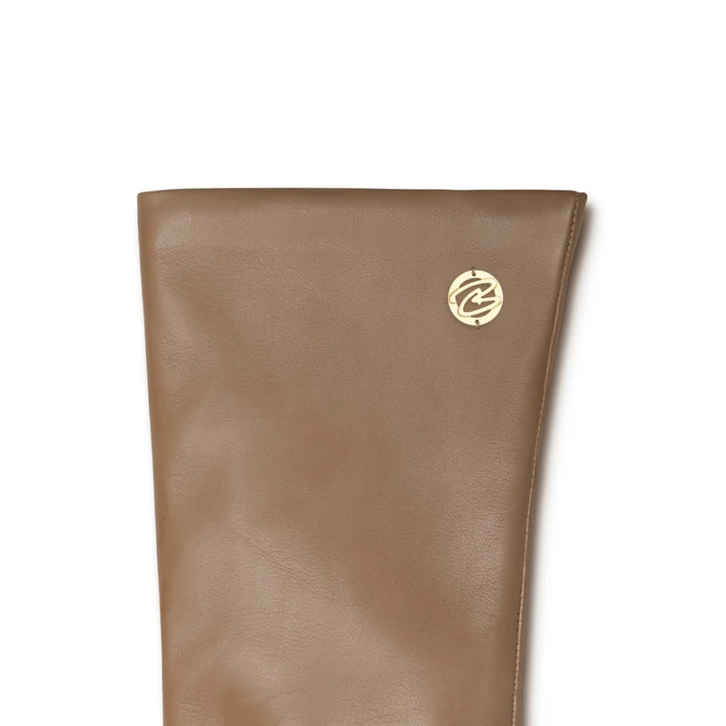 Isabel Bernard Honoré Eleanor Taupe Ziegenfell Leder Handschuhe IB67000-378-6.5