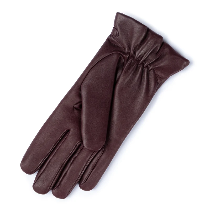 Isabel Bernard Honoré Marcelia bordeauxrote Lederhandschuhe aus Ziegenleder IB67001-352-6.5