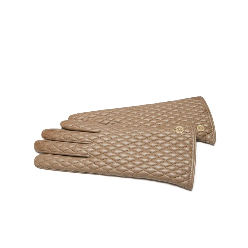 Isabel Bernard Honoré Rosette Taupe Ziegenfell Leder Handschuhe IB67002-378-7