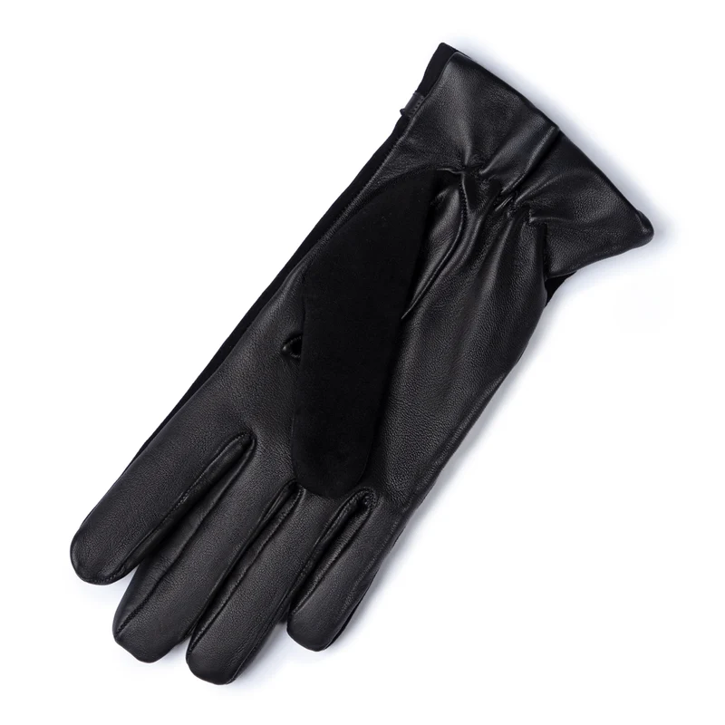 Isabel Bernard Honoré Marcelia schwarze Wildlederhandschuhe aus Ziegenleder IB67001-101-7.5