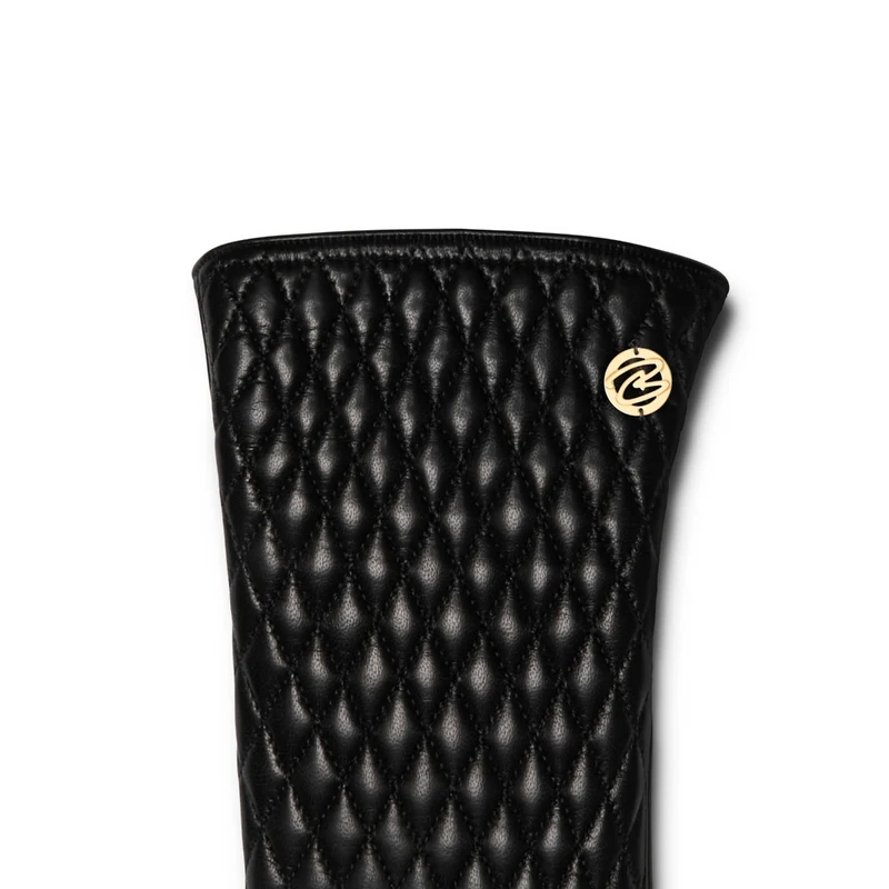 Isabel Bernard Honoré Rosette Schwarz Ziegenfell Leder Handschuhe IB67002-301-6.5