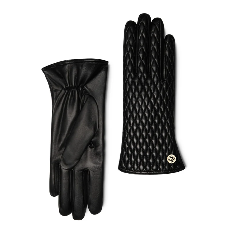 Isabel Bernard Honoré Rosette Schwarz Ziegenfell Leder Handschuhe IB67002-301-6.5