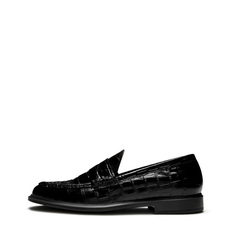 Isabel Bernard Vendôme Blandine Kroko Schwarz Kalbsleder Loafers IB51015-201-38