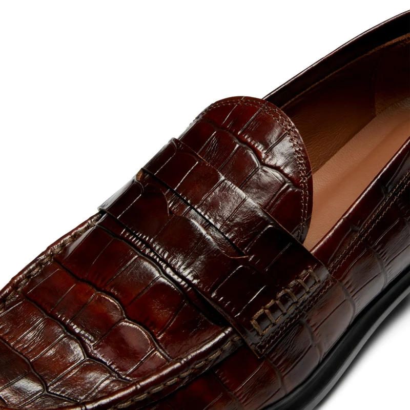 Isabel Bernard Vendôme Blandine Kroko Braun Kalbsleder Loafers IB51015-230-37