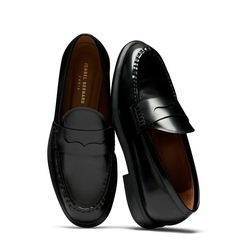 Isabel Bernard Vendôme Blandine Schwarz spazzolato Leder Loafers IB51015-601-37