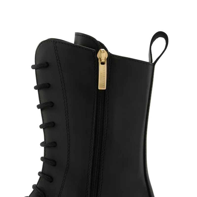 Isabel Bernard Vendôme Myrthe Schwarz Kalbsleder Lace-up Stiefel IB53008-01-36