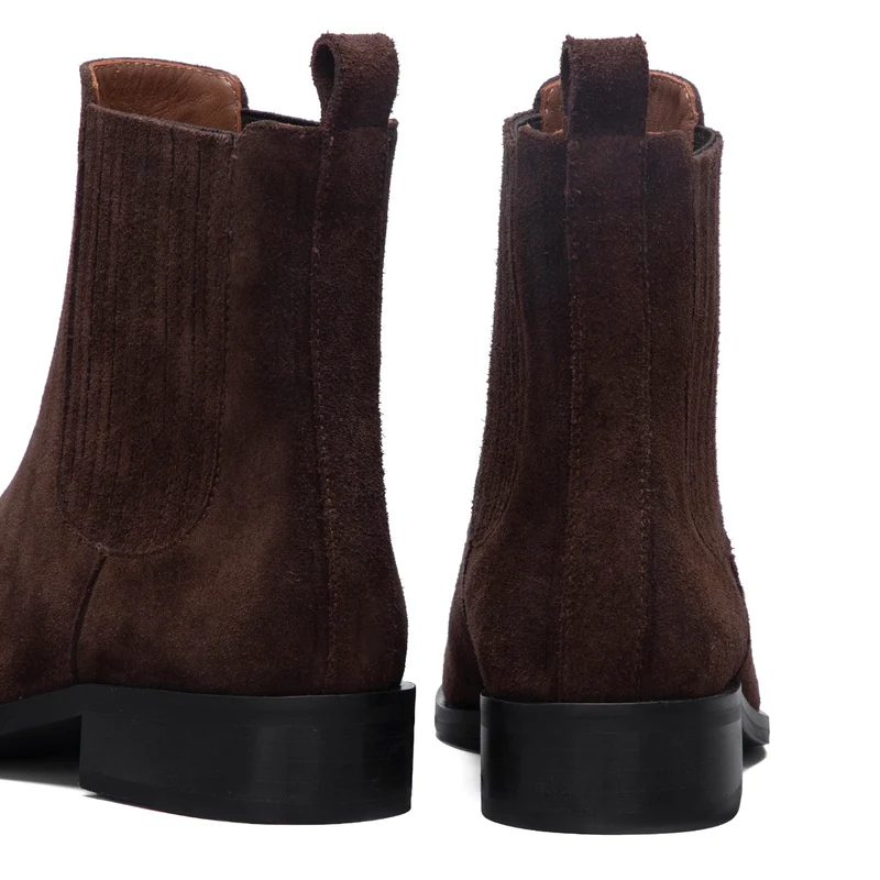 Isabel Bernard Vendôme Chey Braune Chelsea Boots aus Veloursleder IB53012-130-38