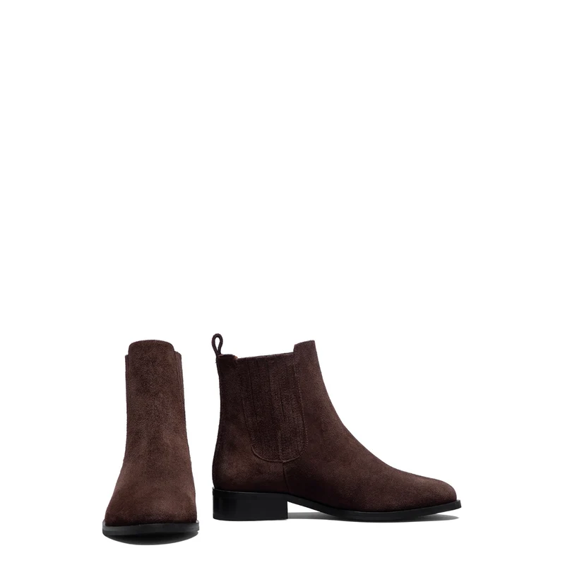 Isabel Bernard Vendôme Chey Braune Chelsea Boots aus Veloursleder IB53012-130-38