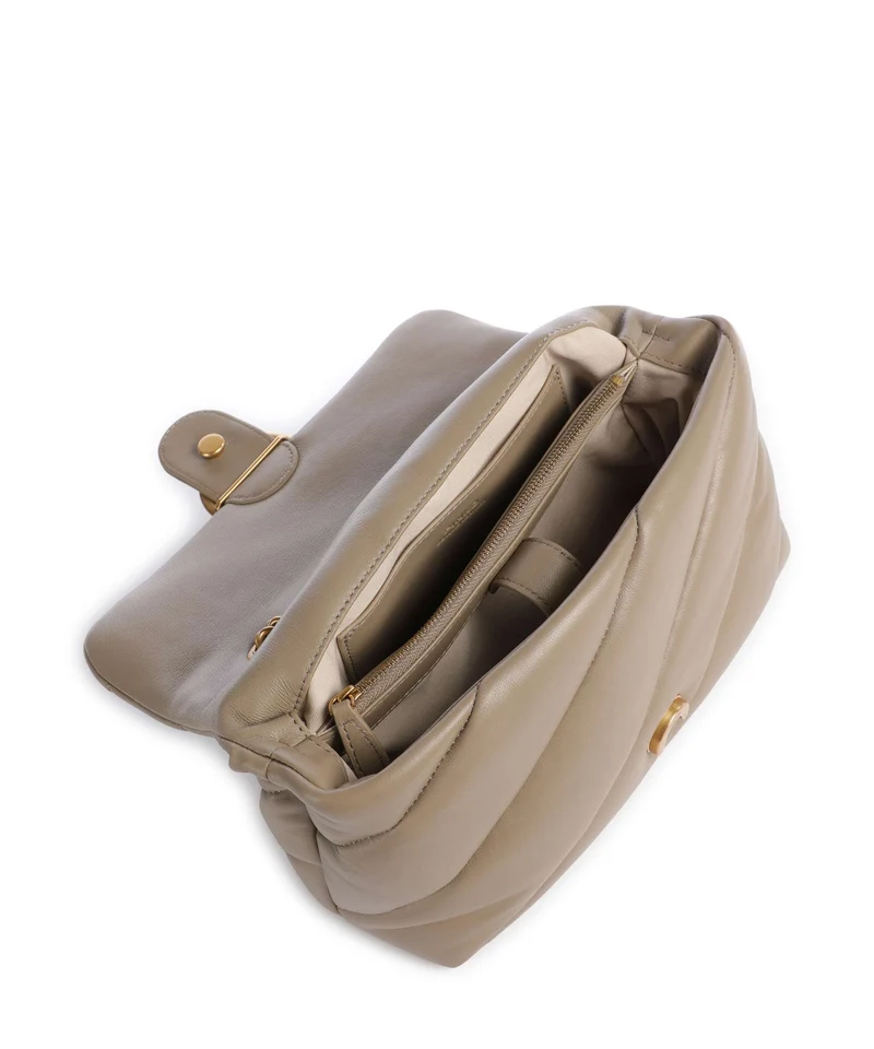 Pinko Love Puff Classic Schultertasche grigio talpa/antique gold