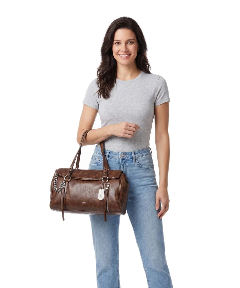DKNY Skye Medium Schultertasche walnut