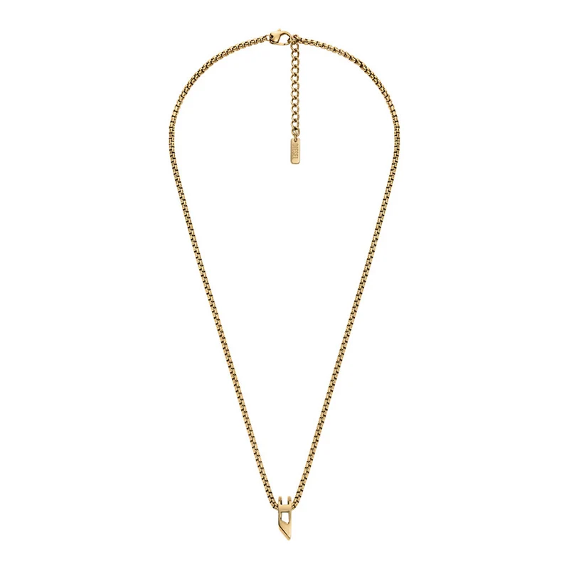Diesel D Logo Stainless Steel Unisex Necklace DX1670710