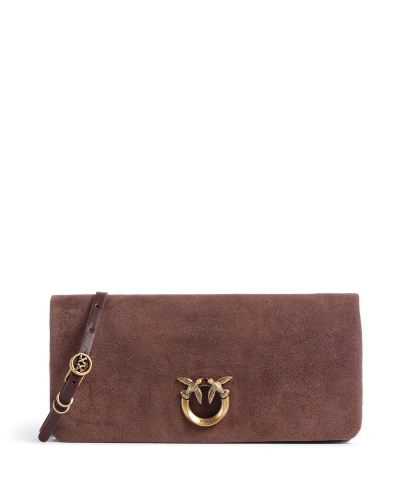 Pinko Click Soft Horizontal Classic Umhängetasche castano intenso/antique gold