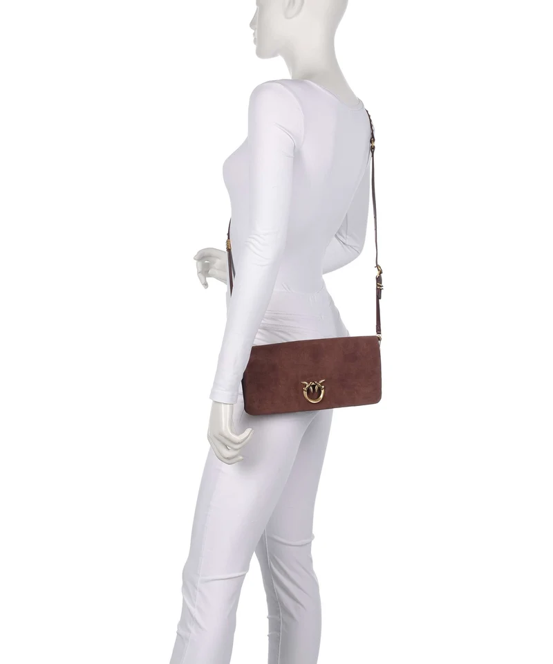 Pinko Click Soft Horizontal Classic Umhängetasche castano intenso/antique gold