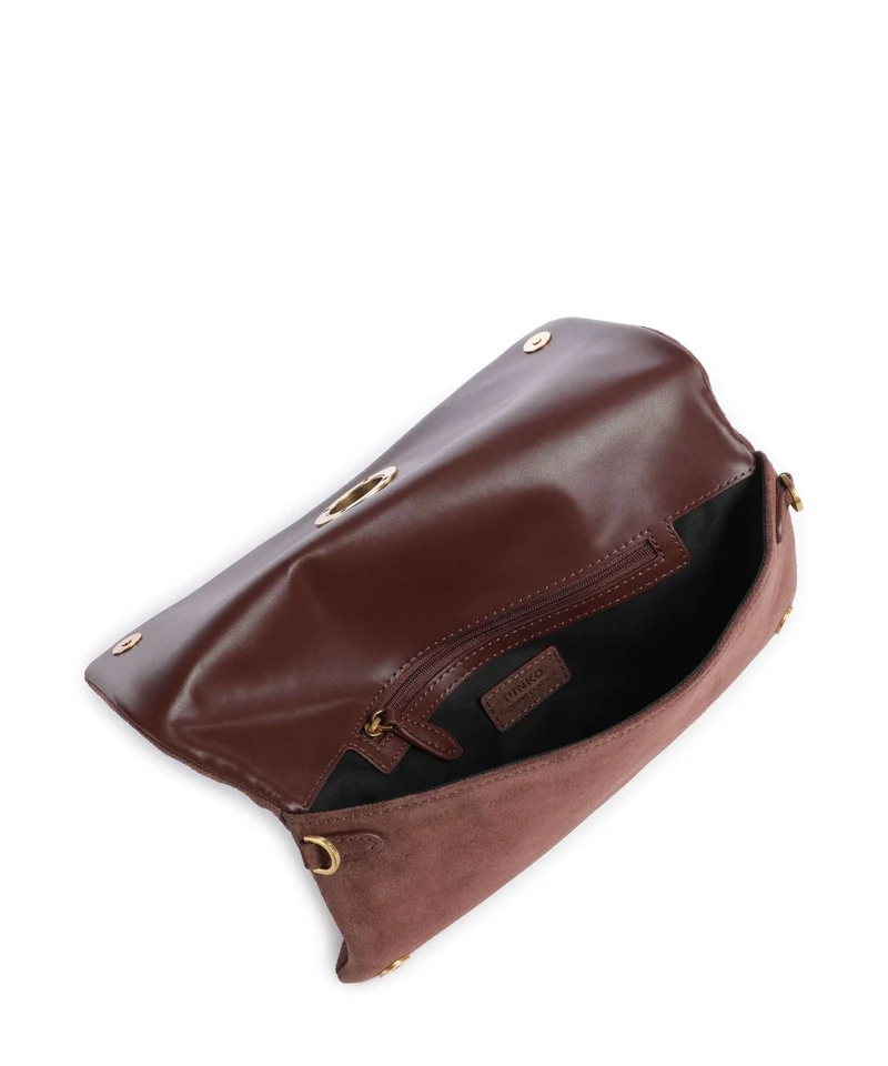 Pinko Click Soft Horizontal Classic Umhängetasche castano intenso/antique gold