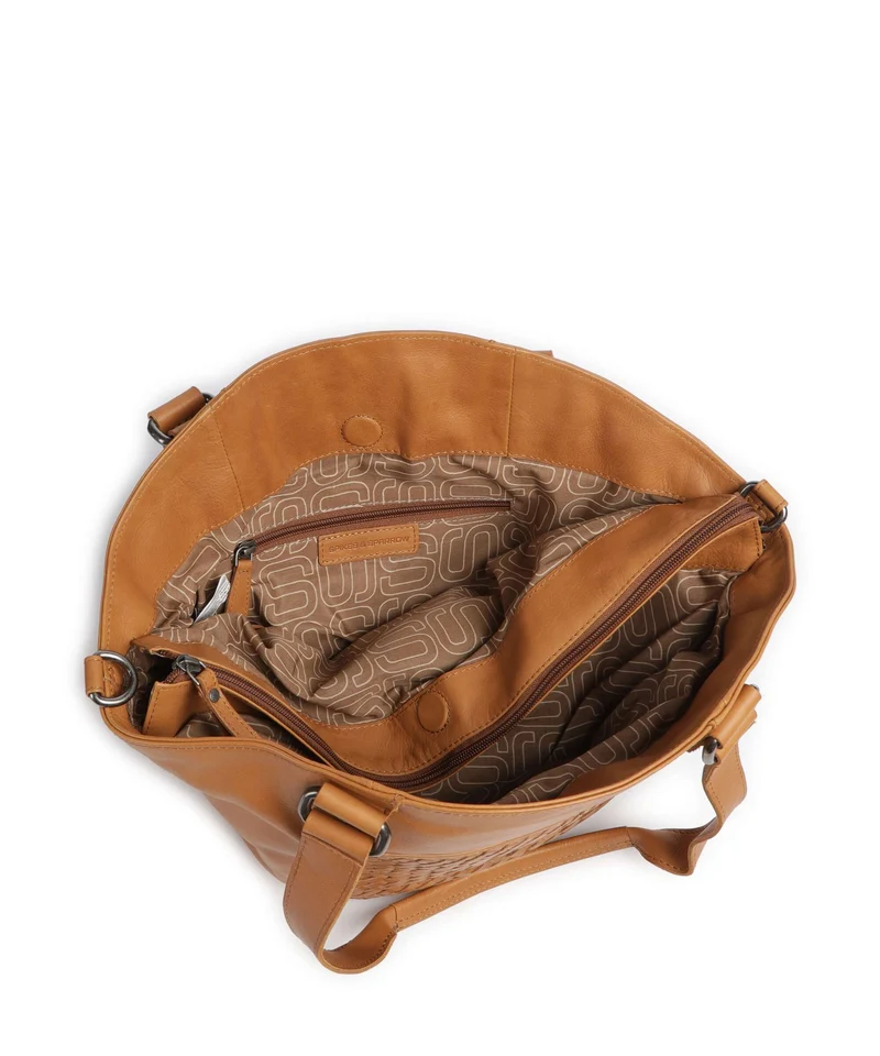 Spikes & Sparrow Woven Patty Shopper tan