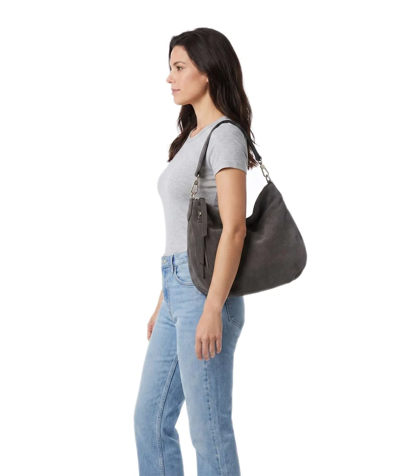 Abro Suede Juna Small Beuteltasche grey