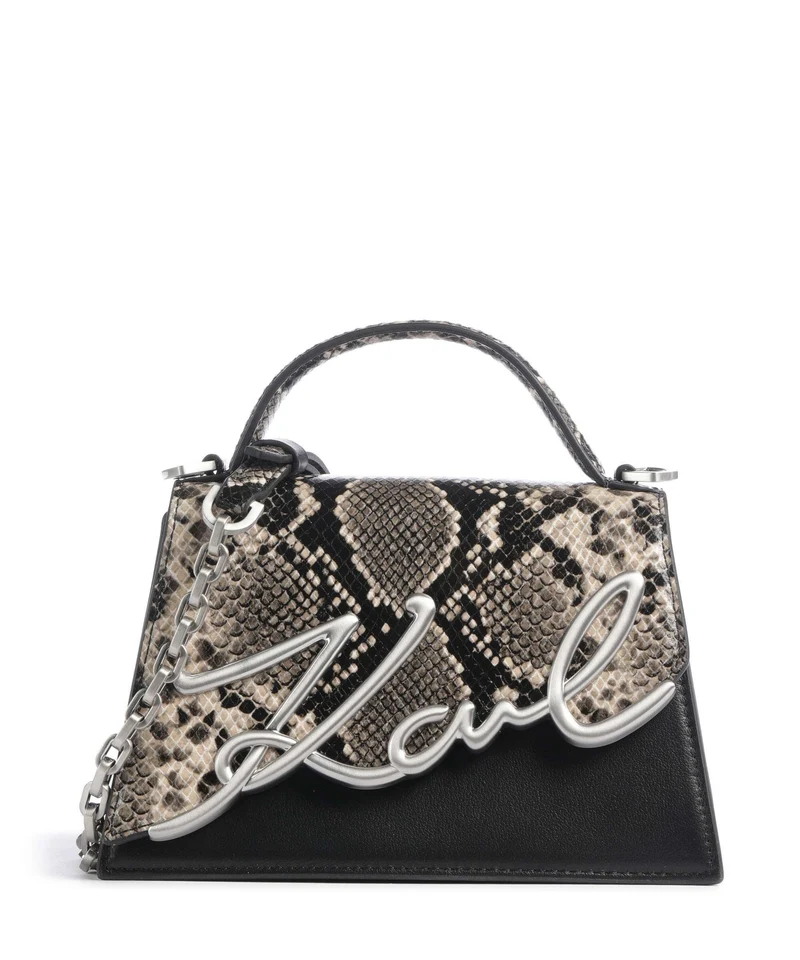 Karl Lagerfeld K/Signature 2.0 Small Umhängetasche natural snake aop
