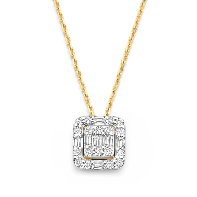 Isabel Bernard De la Paix Elena 14 Karat Goldkette mit Diamant 0.18 ct IBD350030