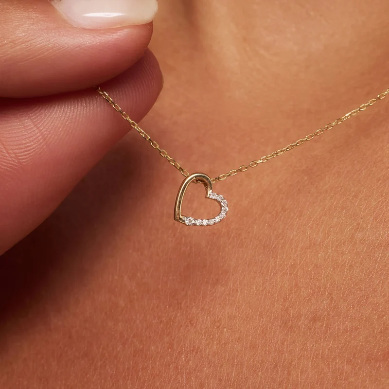 Isabel Bernard De la Paix Léna 14 Karat Goldkette mit Diamant 0.03 ct IBD350029