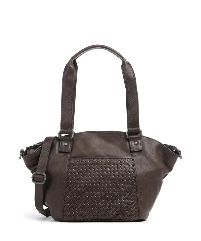 Spikes & Sparrow Woven Patty Shopper dark brown