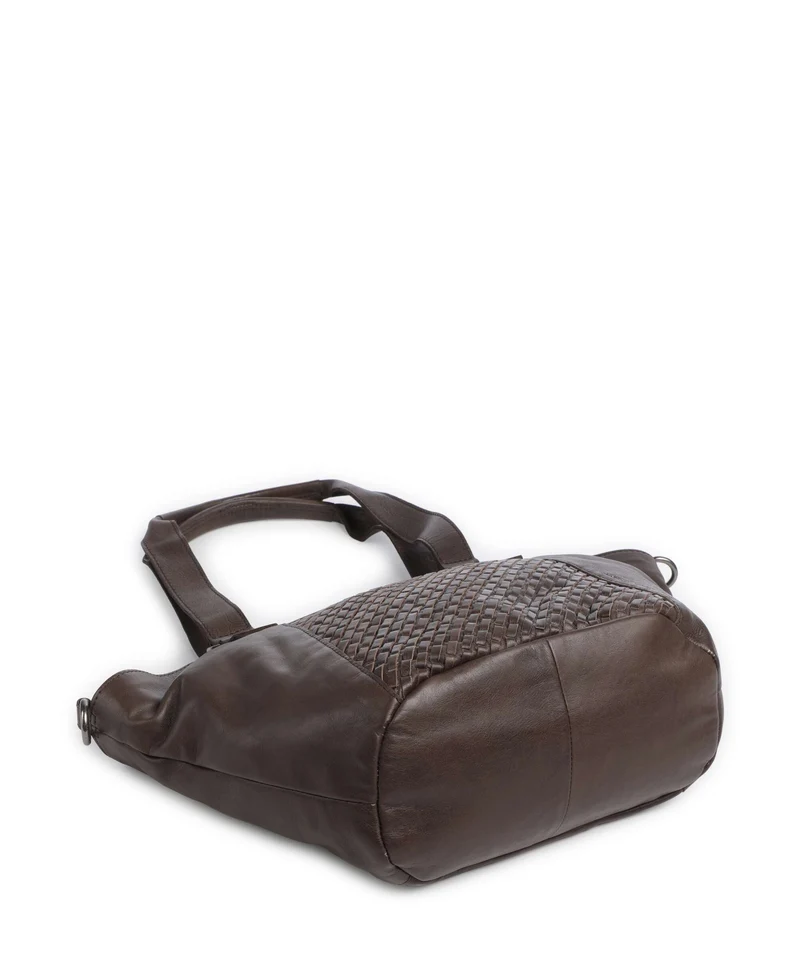 Spikes & Sparrow Woven Patty Shopper dark brown