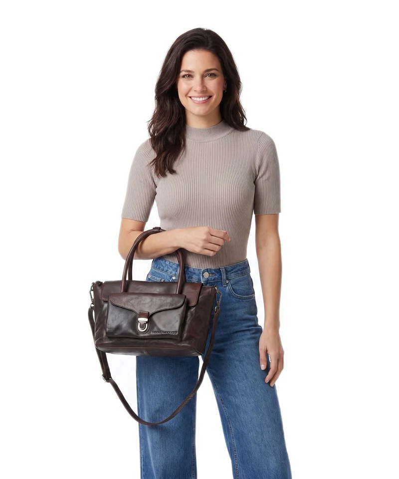 Spikes & Sparrow Bronco Hailey Handtasche dark brown