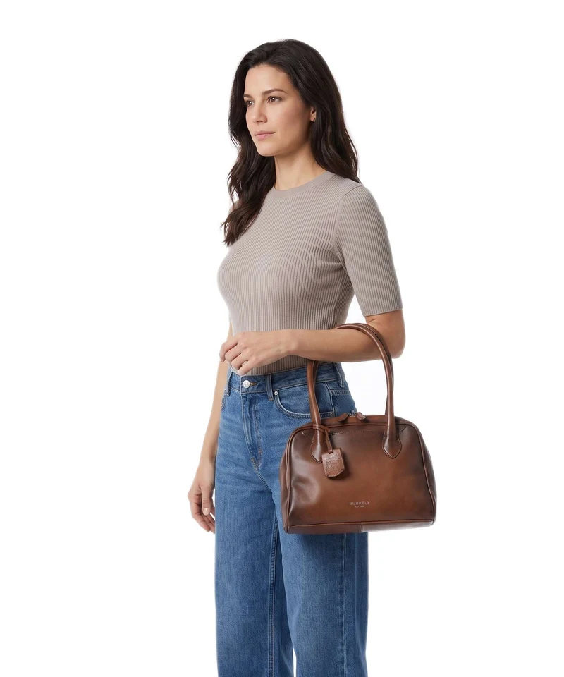 Burkely Ledger Schultertasche cognac